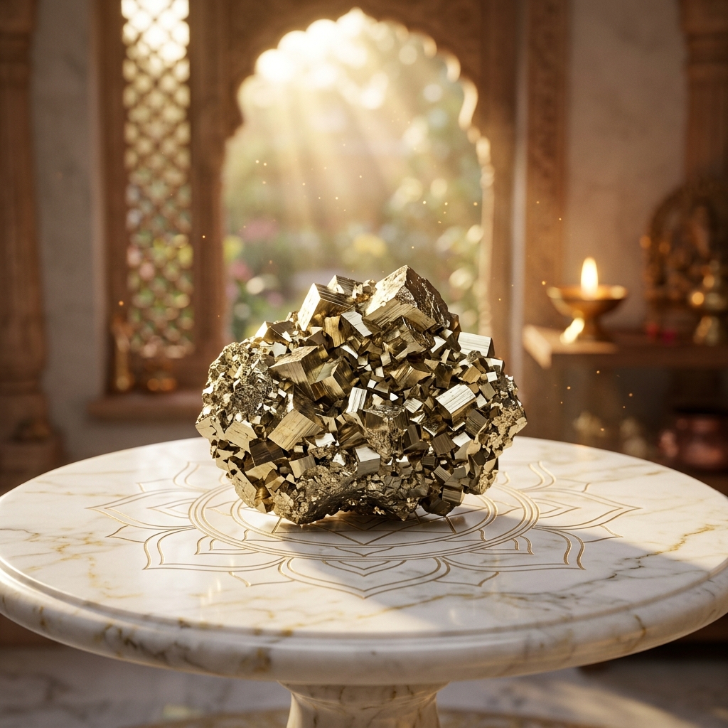 Golden Pyrite Natural Cluster